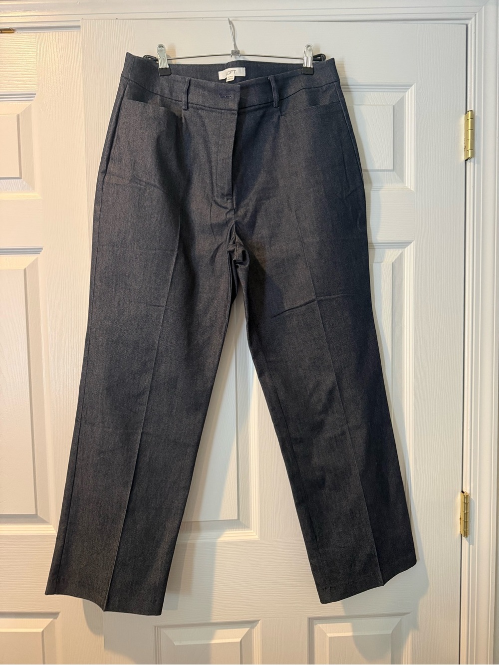 LOFT Curvy Size 14 Dark Wash Dress Denim Trouser Pants Stretch